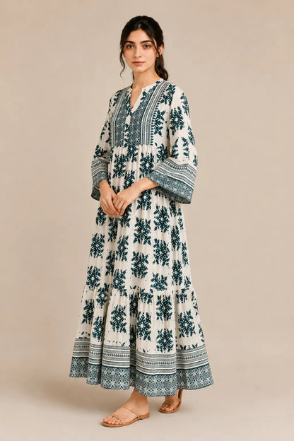 Lawn frock 45528 GreenMosaic