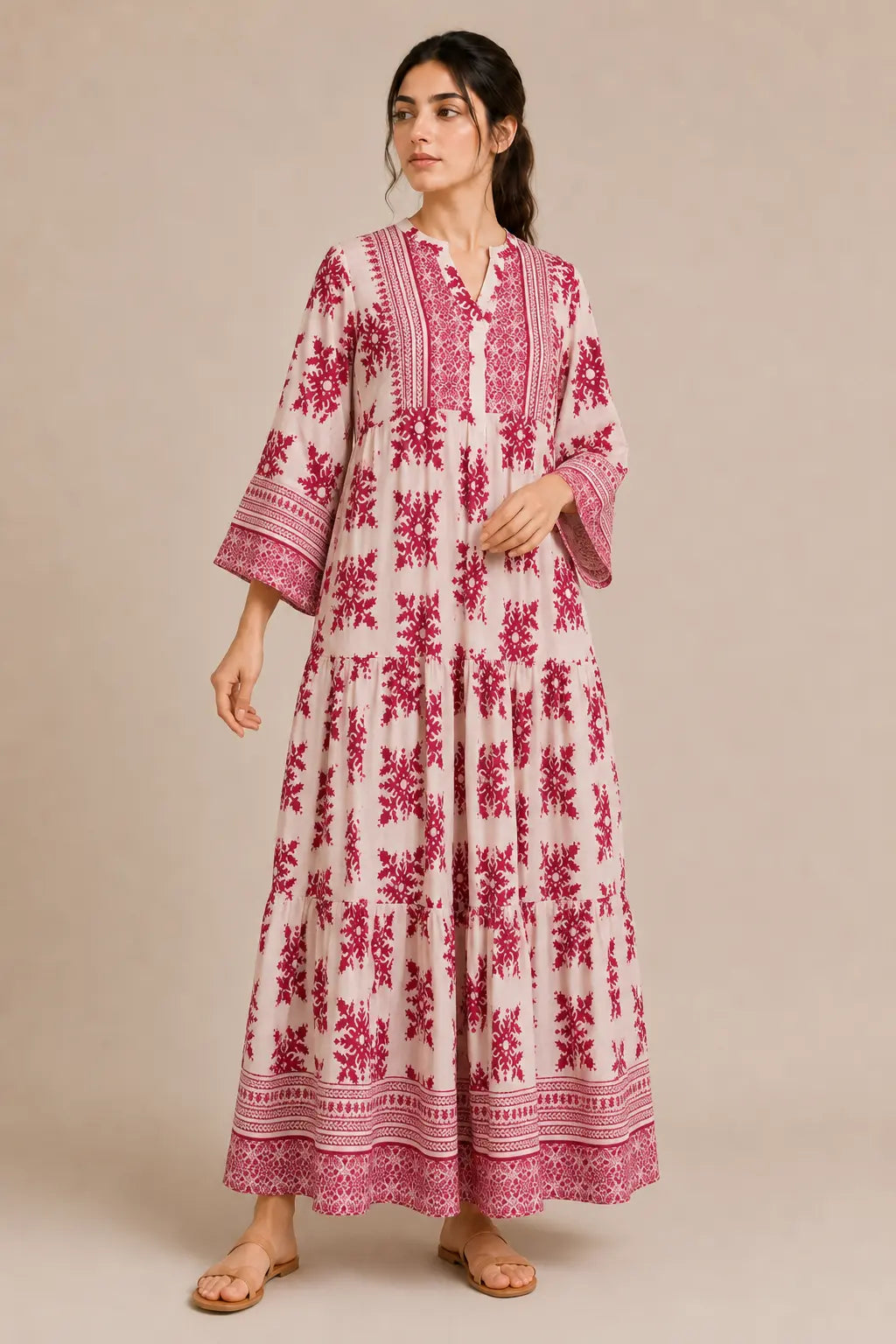 Lawn frock 45528 PinkMosaic