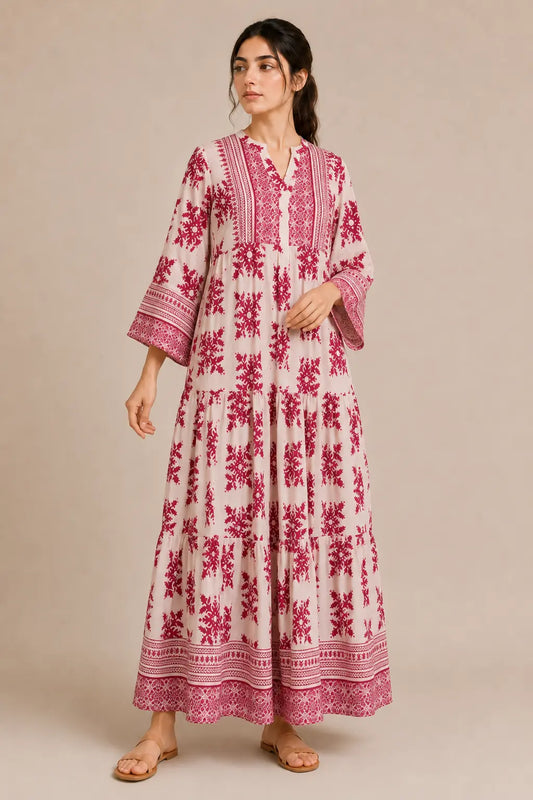 Lawn frock 45528 PinkMosaic