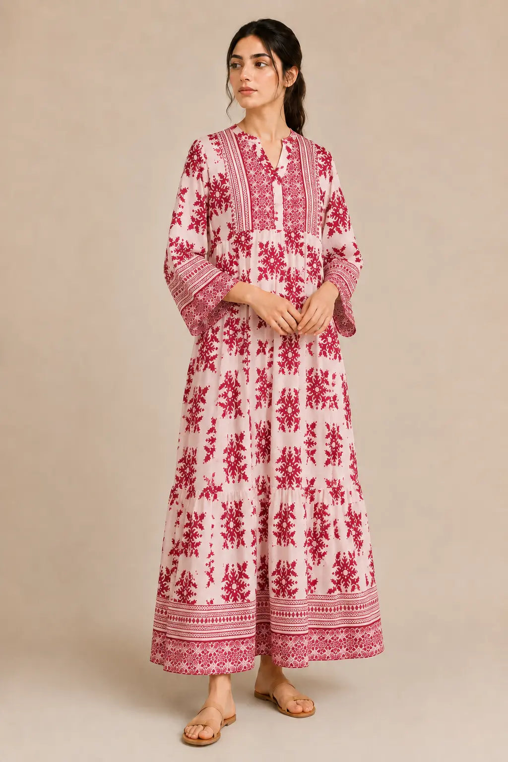 Lawn frock 45528 PinkMosaic
