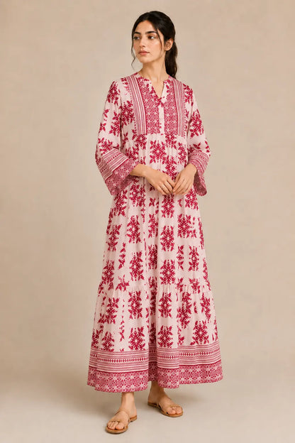 Lawn frock 45528 PinkMosaic