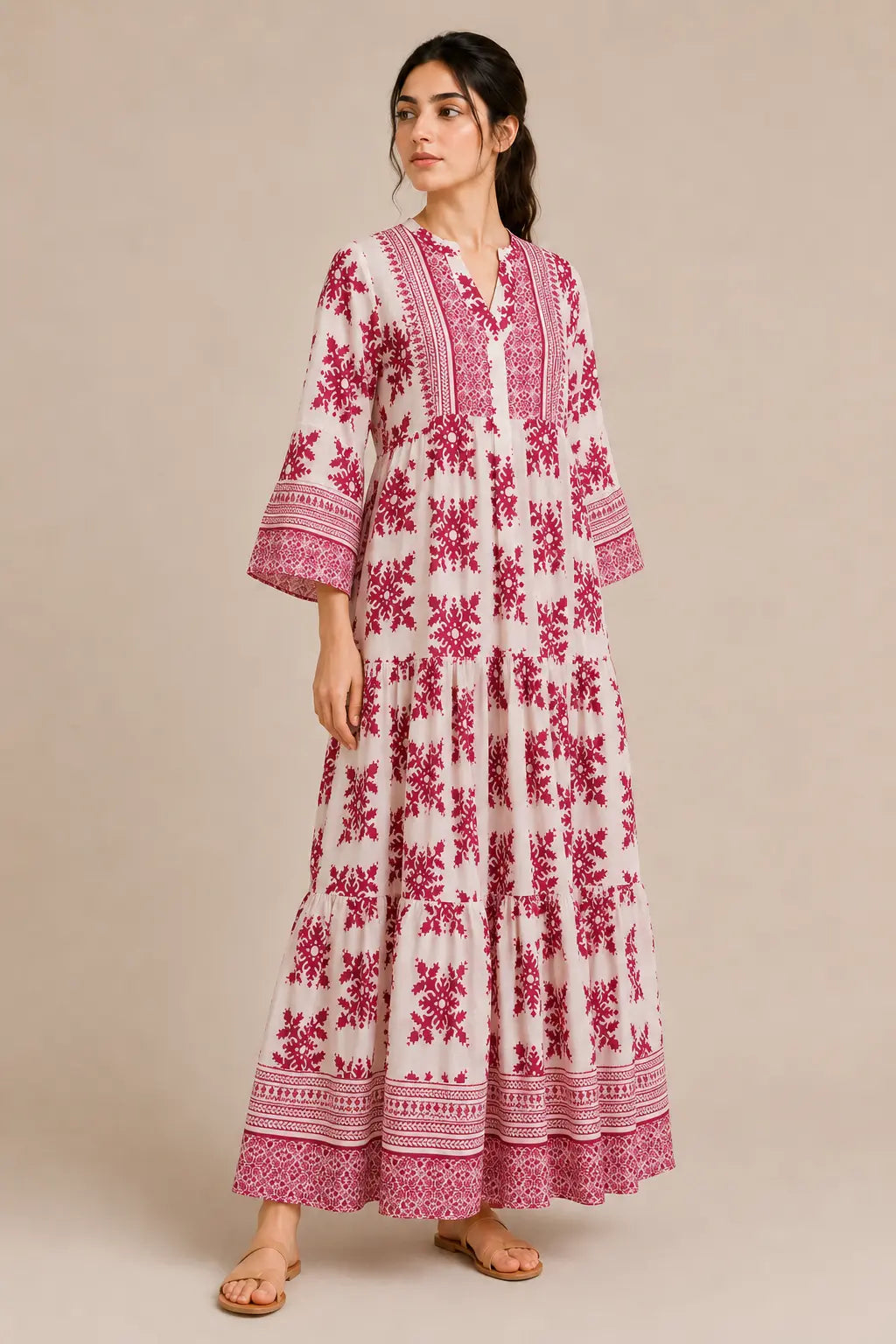 Lawn frock 45528 PinkMosaic