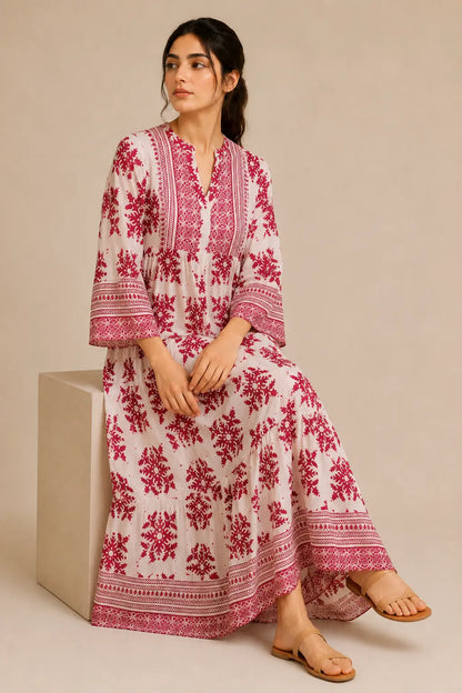 Lawn frock 45528 PinkMosaic