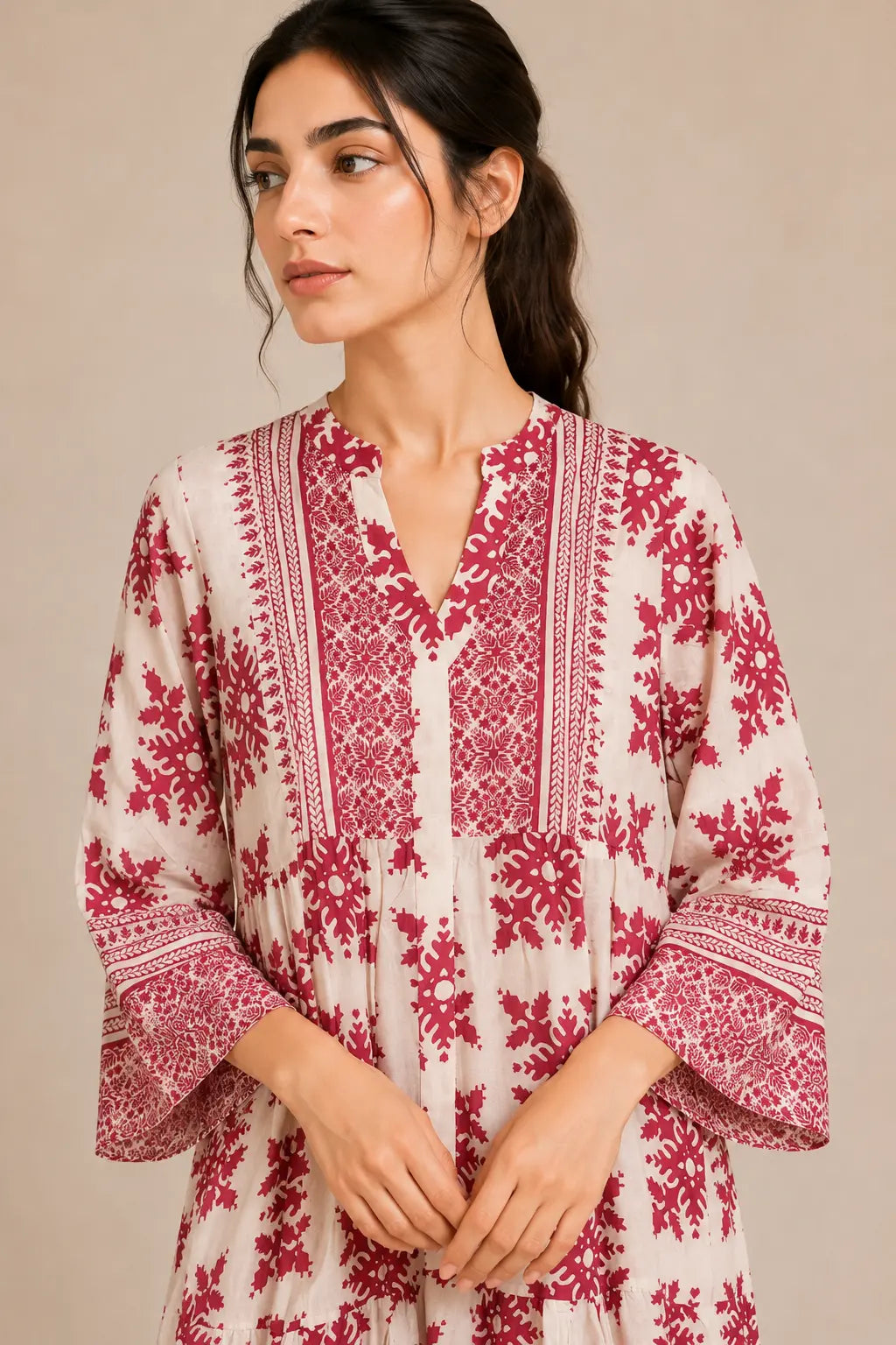 Lawn frock 45528 PinkMosaic
