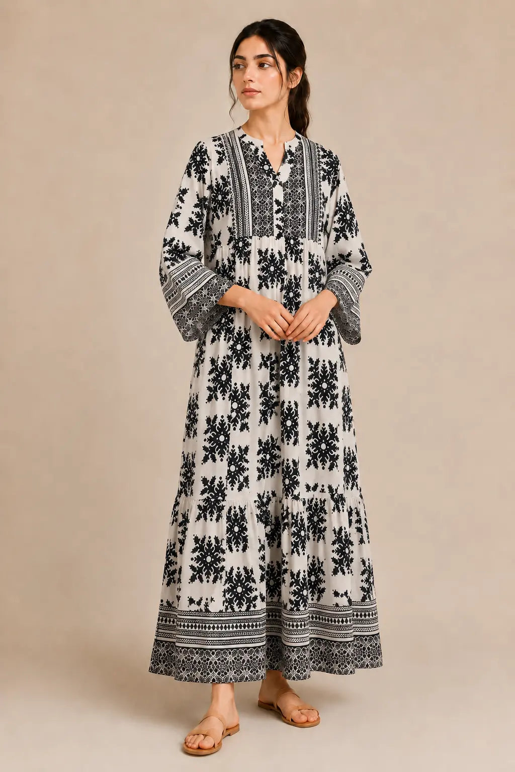 Lawn frock 45528 blackMosaic
