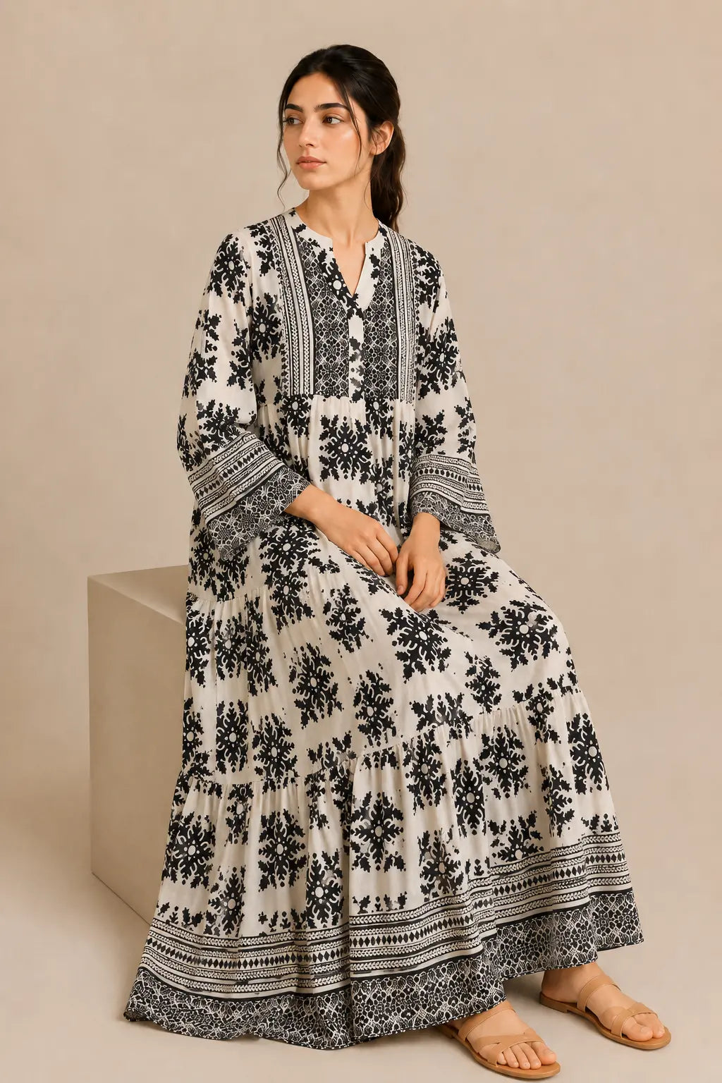 Lawn frock 45528 blackMosaic