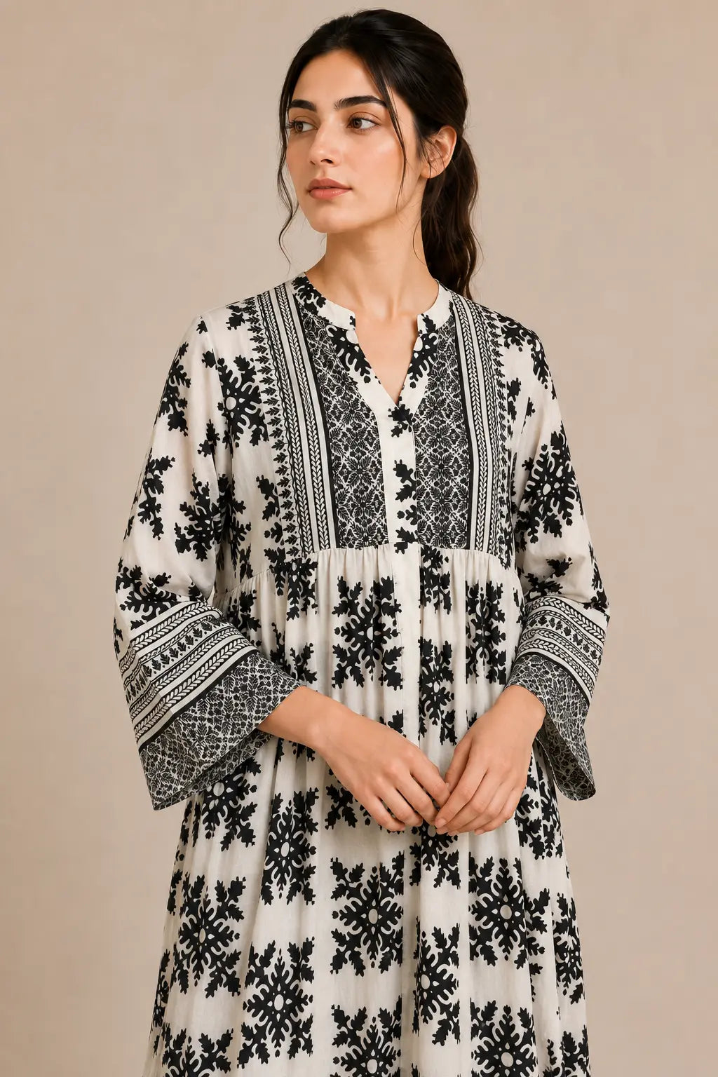Lawn frock 45528 blackMosaic