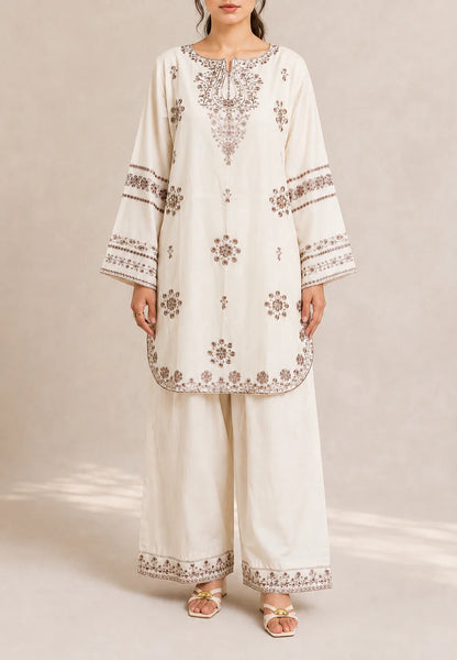 Embroidered 2pc Cream - 456238