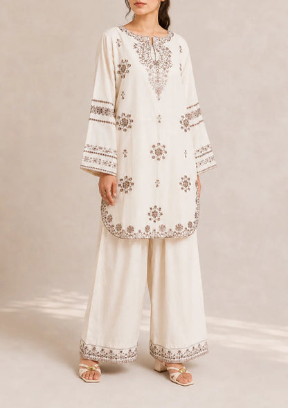 Embroidered 2pc Cream - 456238