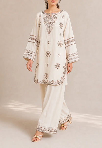 Embroidered 2pc Cream - 456238