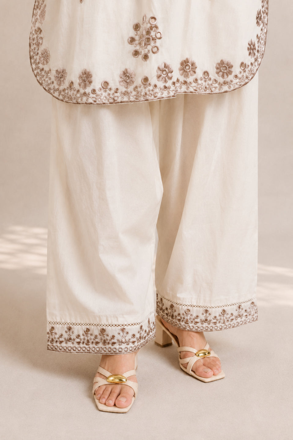 Embroidered 2pc Cream - 456238