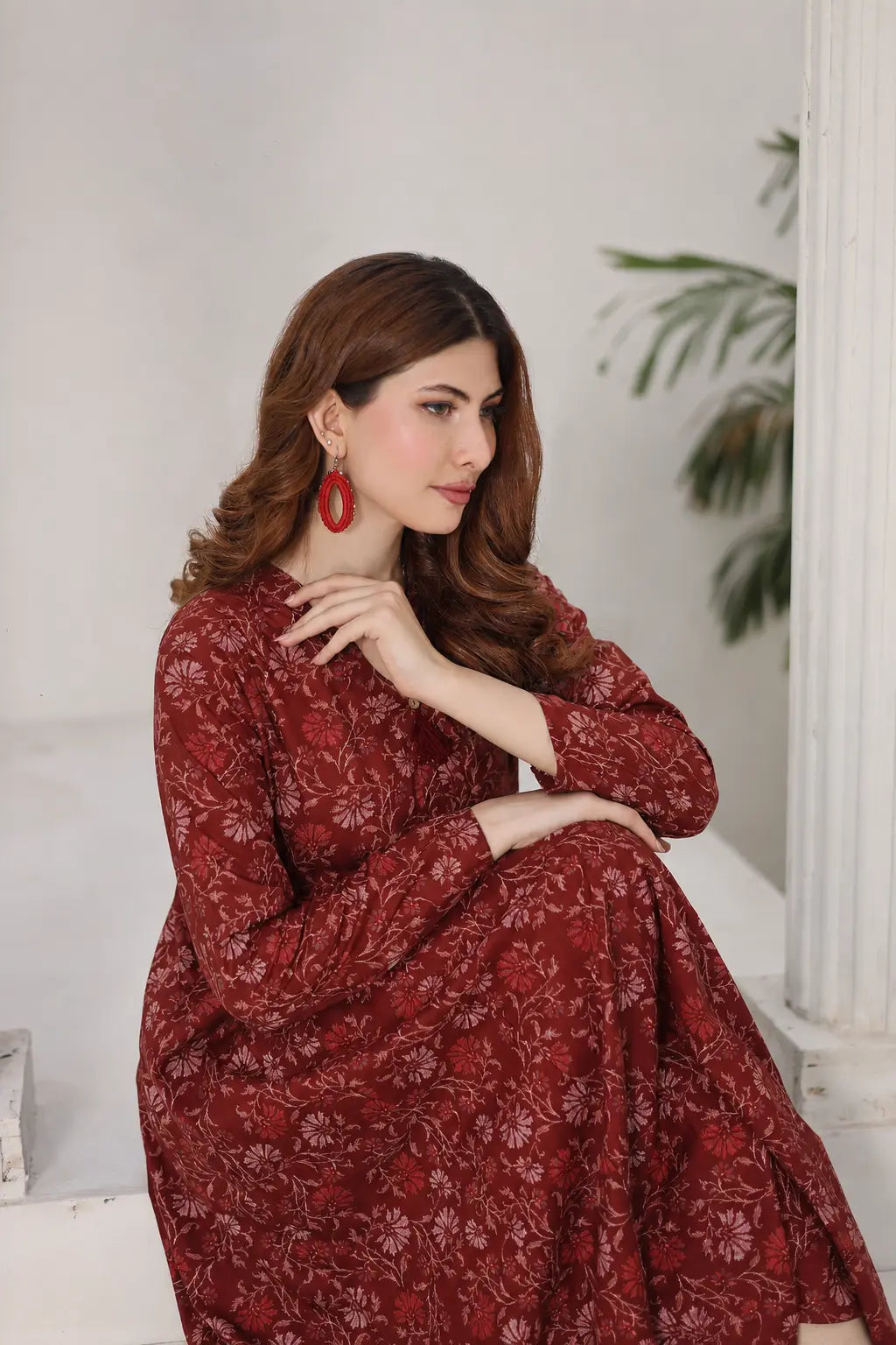 Lawn frock 85520 Red Wine
