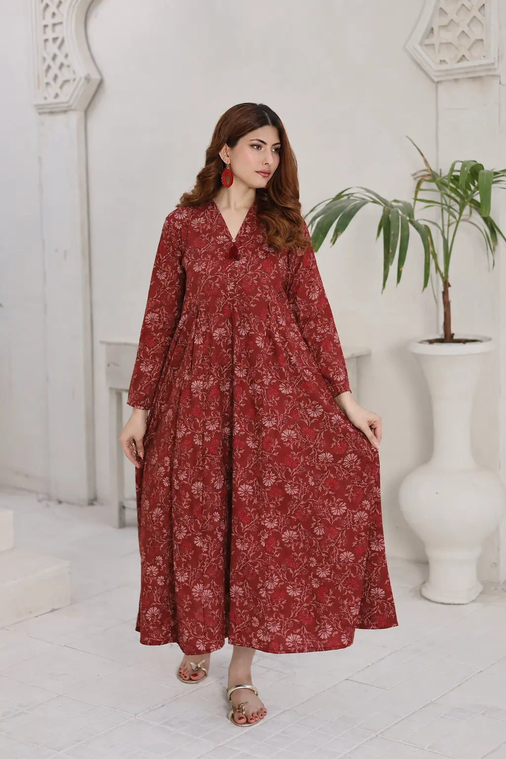 Lawn frock 85520 Red Wine