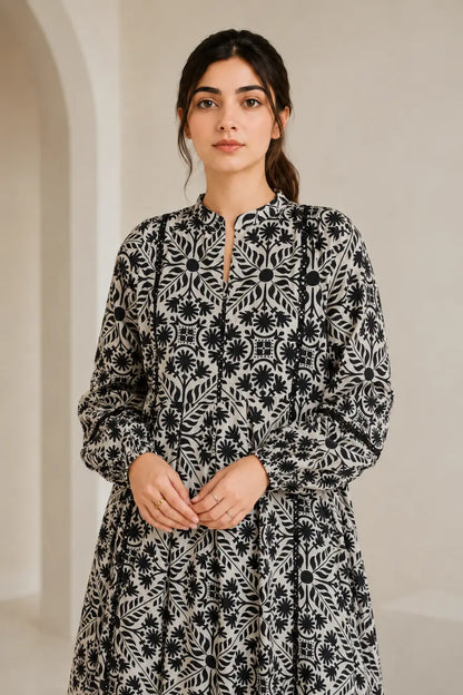 Lawn frock 855452 monochrome