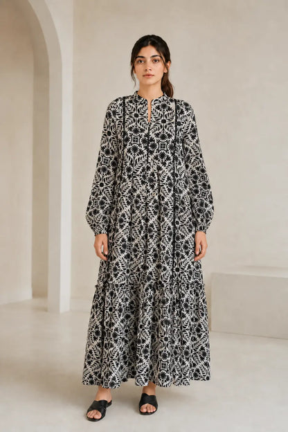 Lawn frock 855452 monochrome