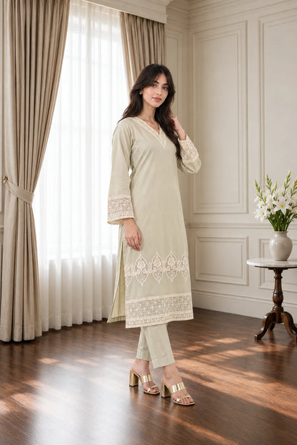 Cotton emb 2pc -78386 ivory