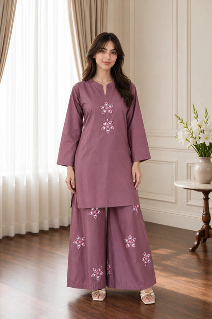 Embroidered 2pc Muave- 456290