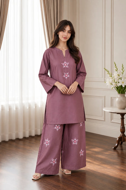 Embroidered 2pc Muave- 456290