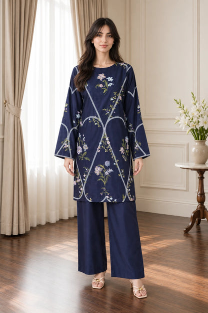 Embroidered 2pc Navy<3- 456285