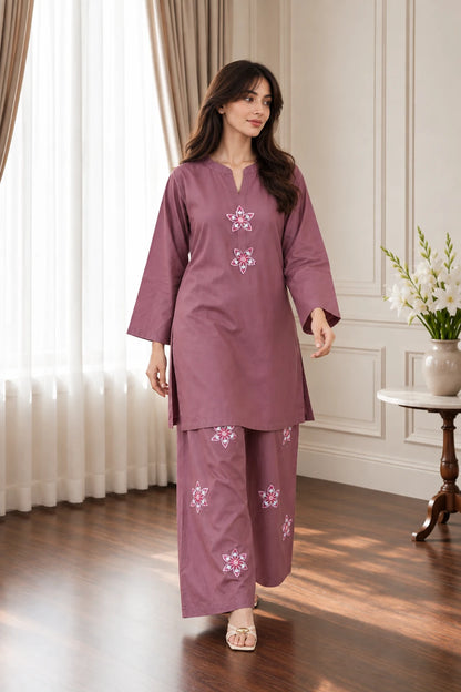 Embroidered 2pc Muave- 456290