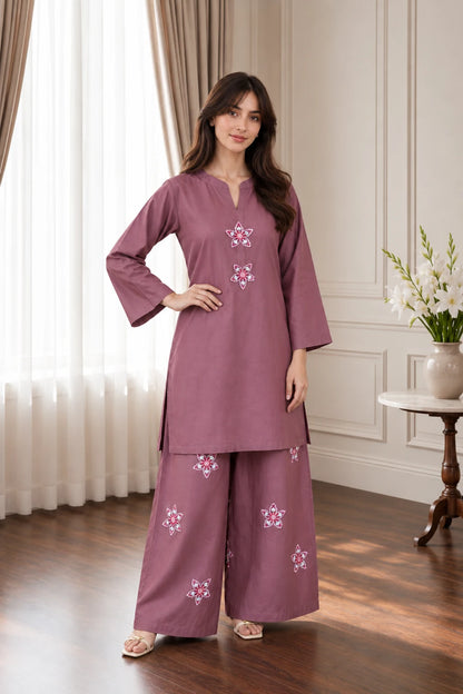 Embroidered 2pc Muave- 456290