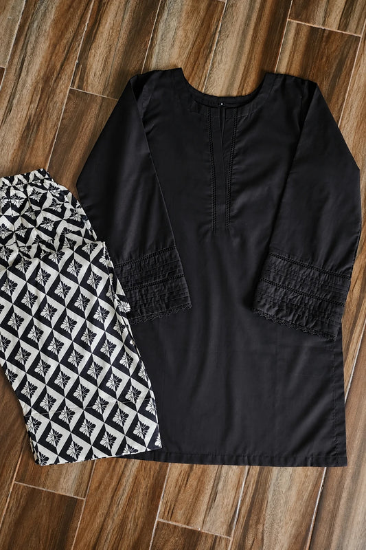 Cotton 2pc set 466167 blackwhite