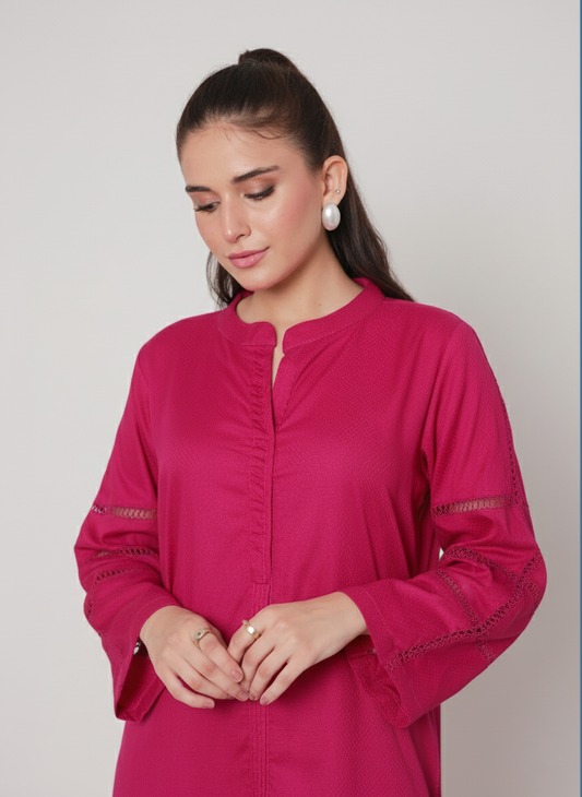 Jacquard solid 2pc -79326 magenta