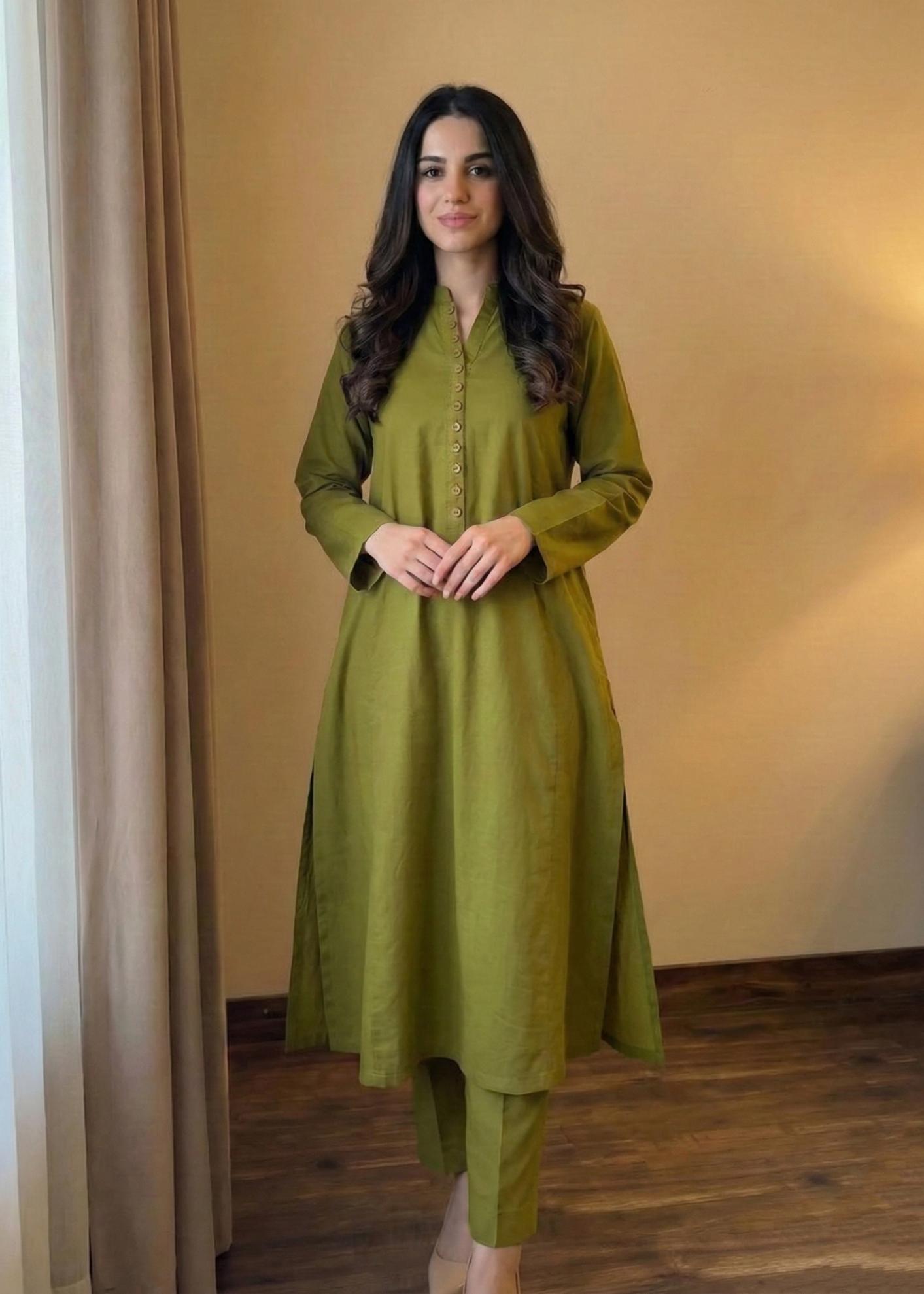 khaddar 2pc -792120 lemonGreen