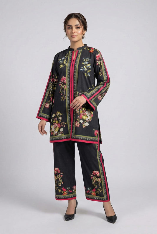 Crepe printed set 79412 blackFl