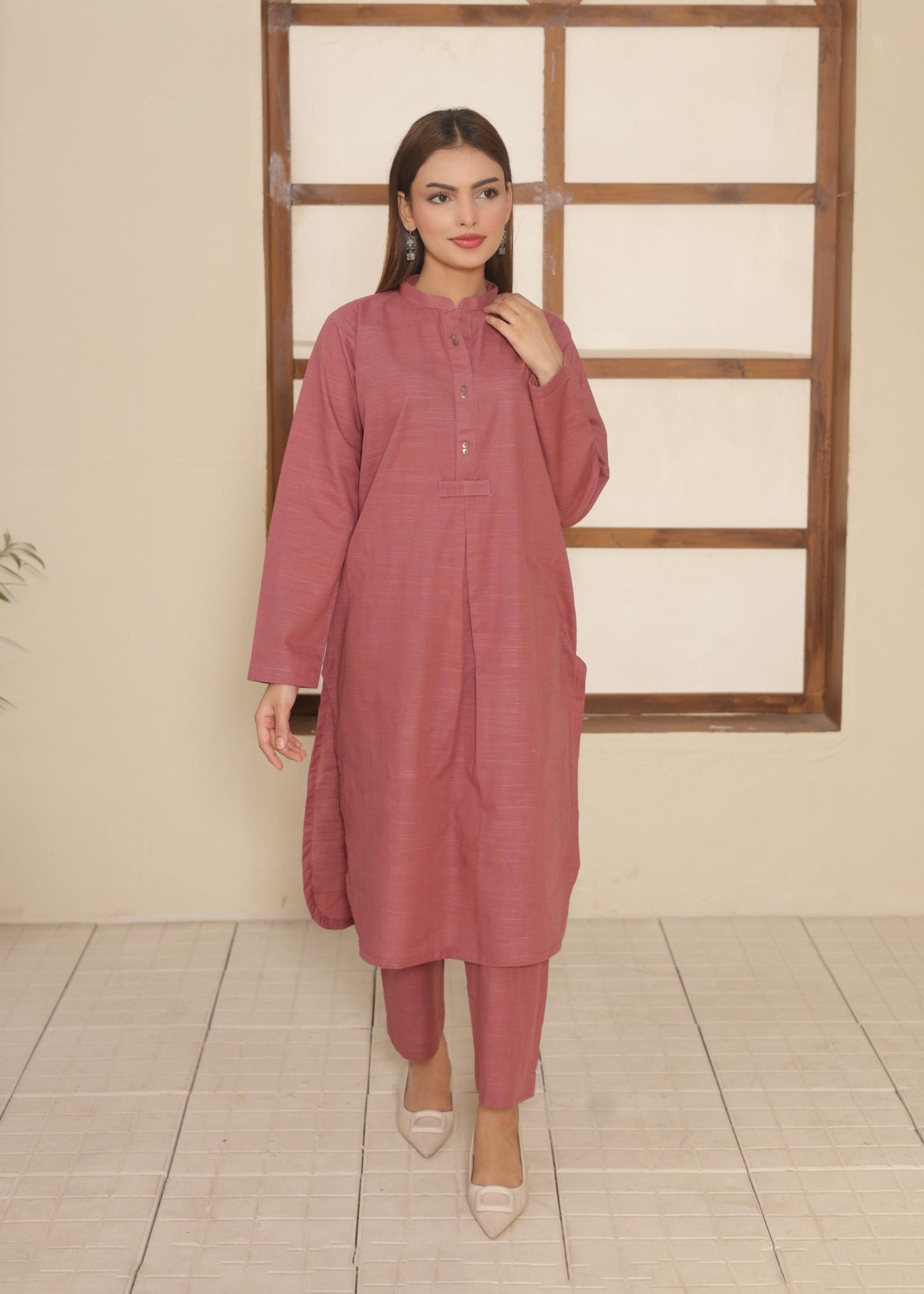 Blush khaddar Set 456622