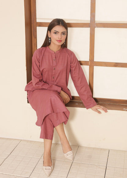 Blush khaddar Set 456622
