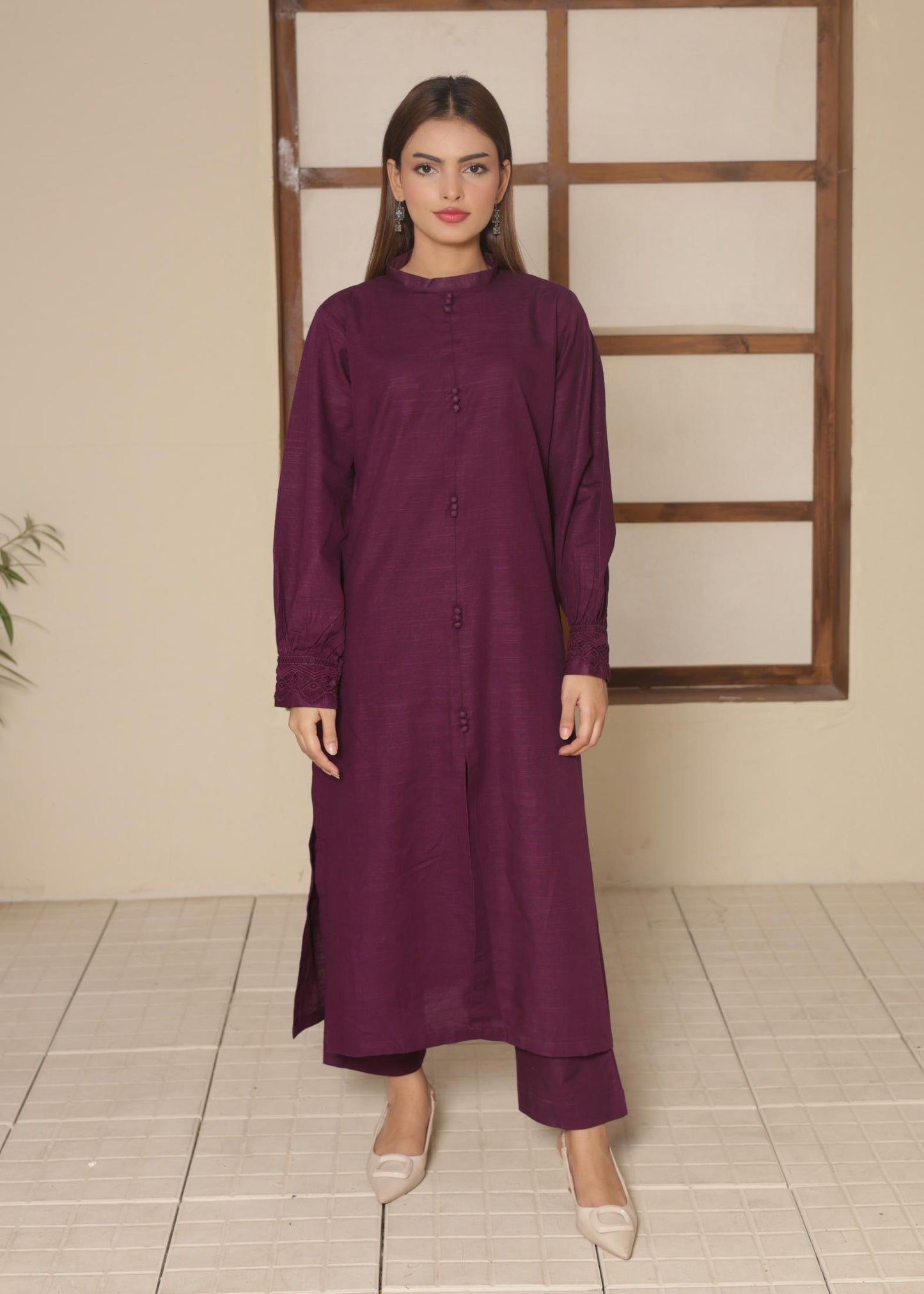 Deep Purple Khaddar set 795210