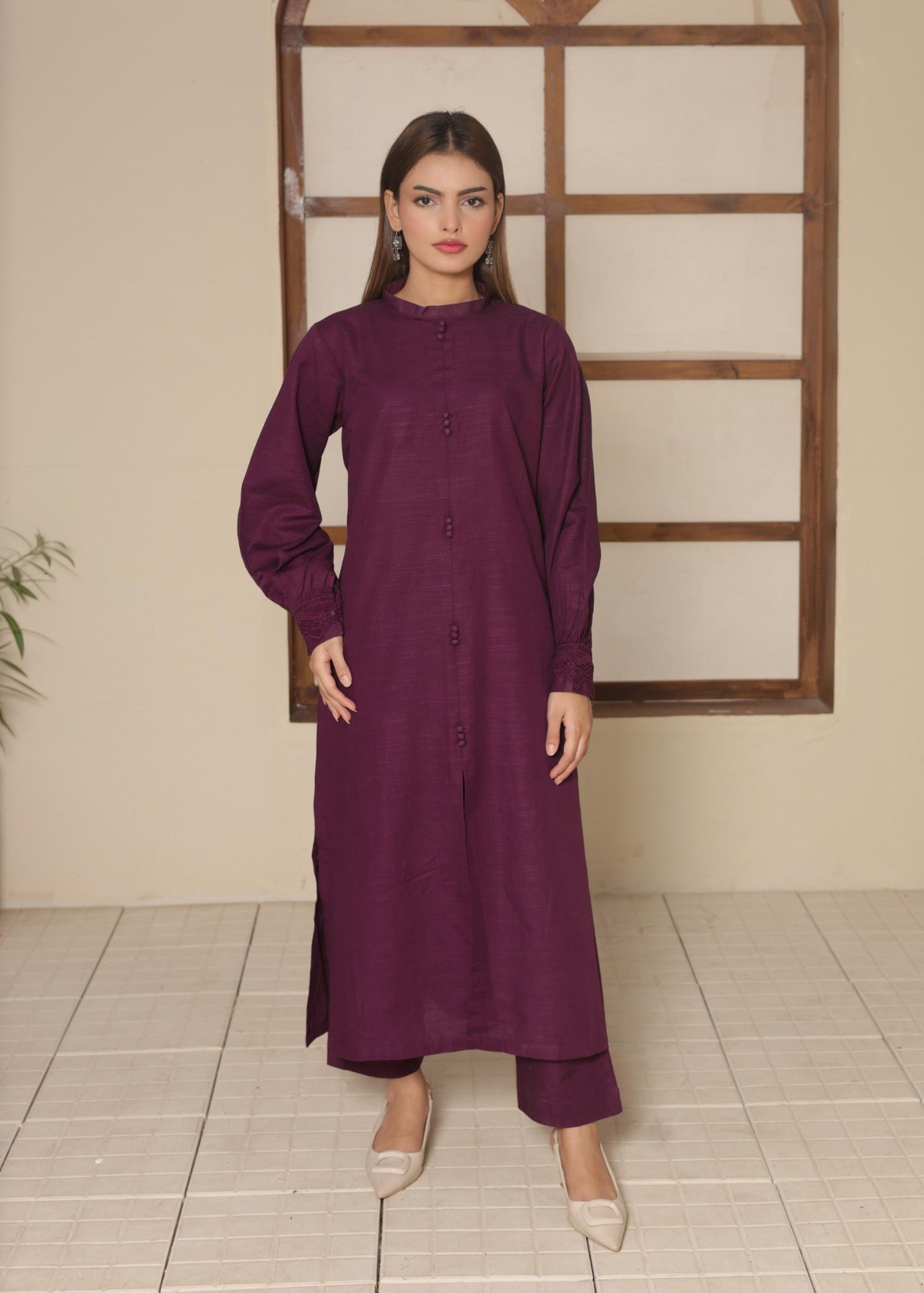 Deep Purple Khaddar set 795210