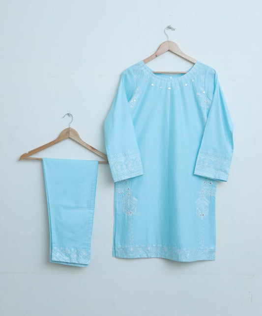 cotton Emb 2pc skyblu 1945