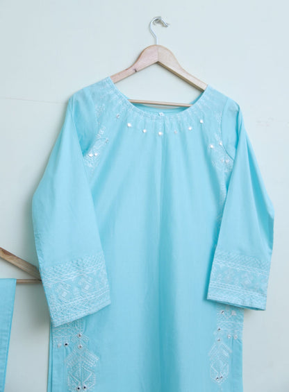 cotton Emb 2pc skyblu 1945