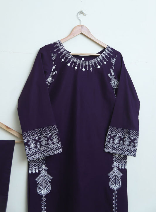 cotton Emb 2pc purple 1945