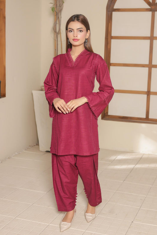 Khaddar set Magenta 808882