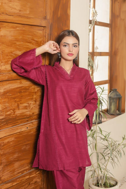 Khaddar set Magenta 808882