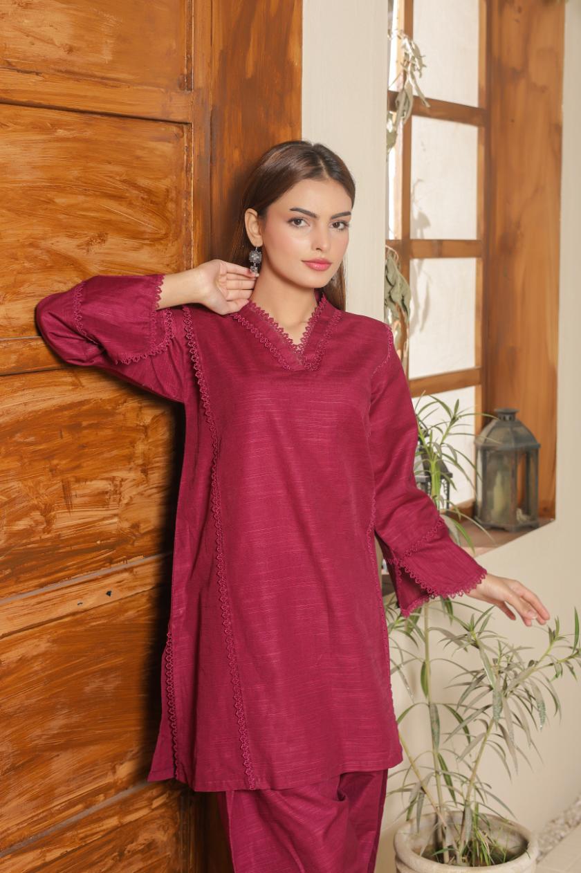 Khaddar set Magenta 808882