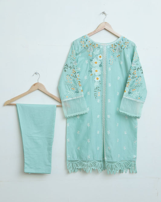 cotton Emb 2pc seagreen 1947