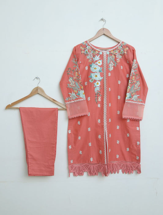 cotton Emb 2pc pink 1947