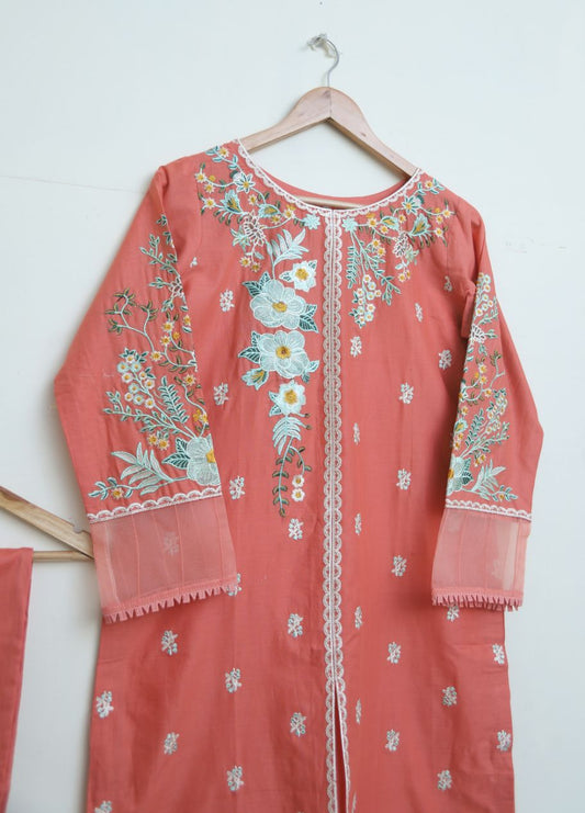 cotton Emb 2pc pink 1947