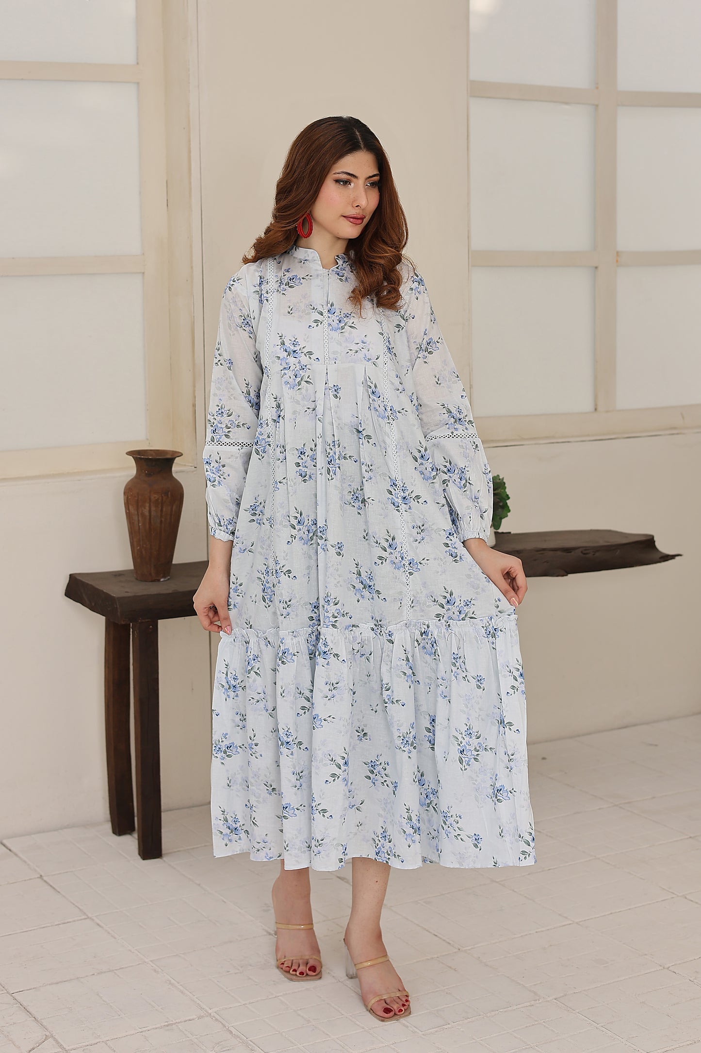Lawn frock 85512 Icy Sky