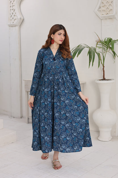 Lawn frock 85520 Teal Vine