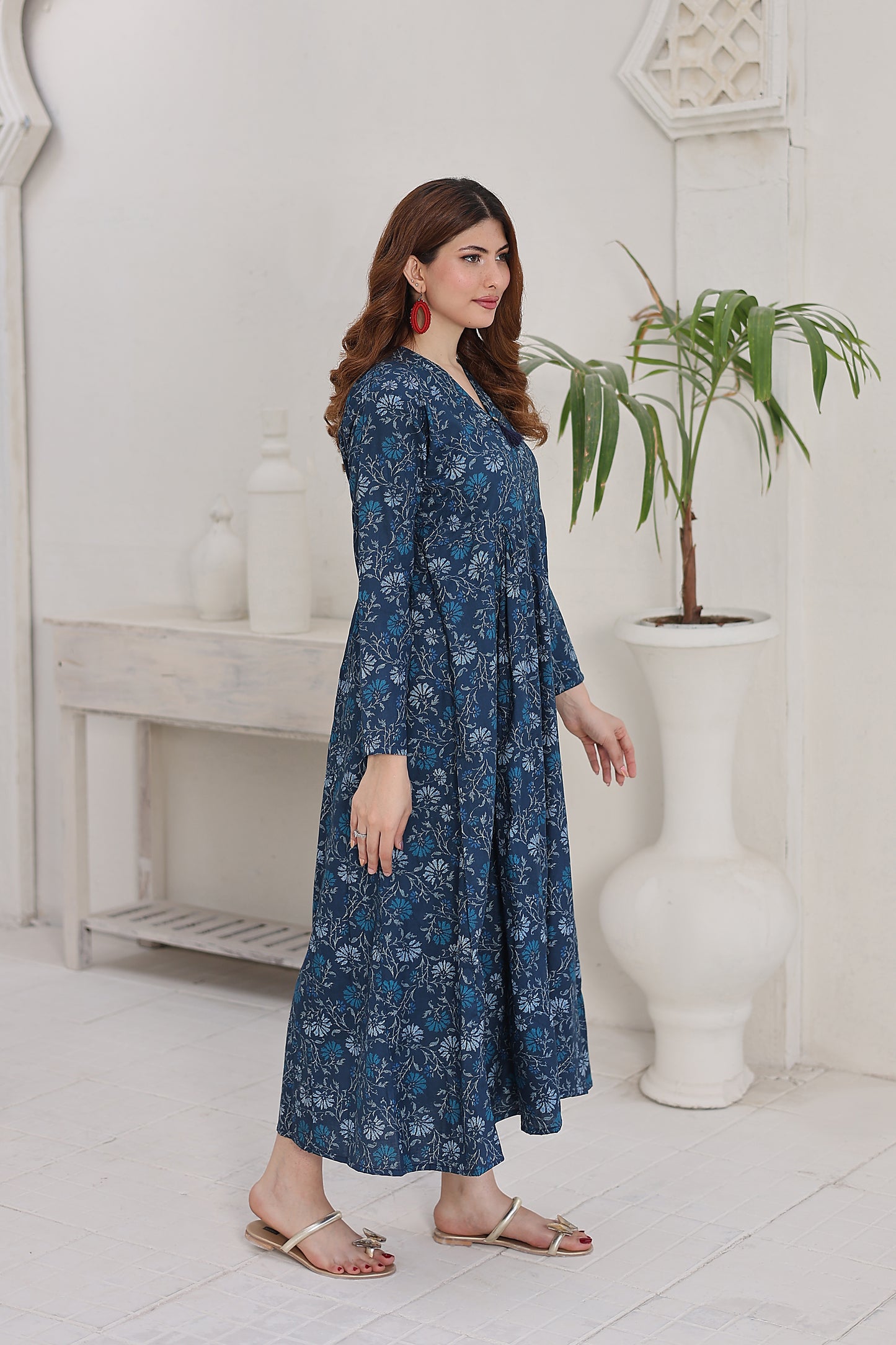 Lawn frock 85520 Teal Vine