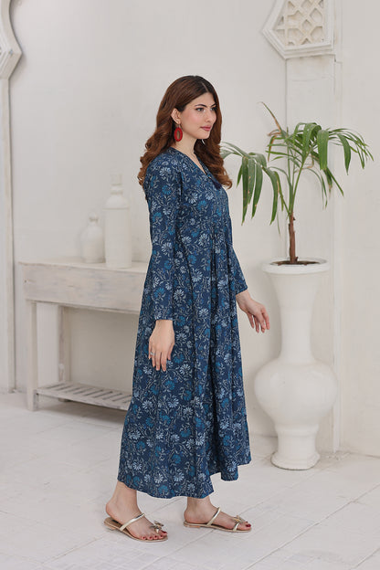 Lawn frock 85520 Teal Vine