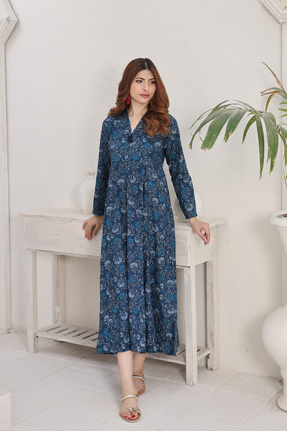Lawn frock 85520 Teal Vine