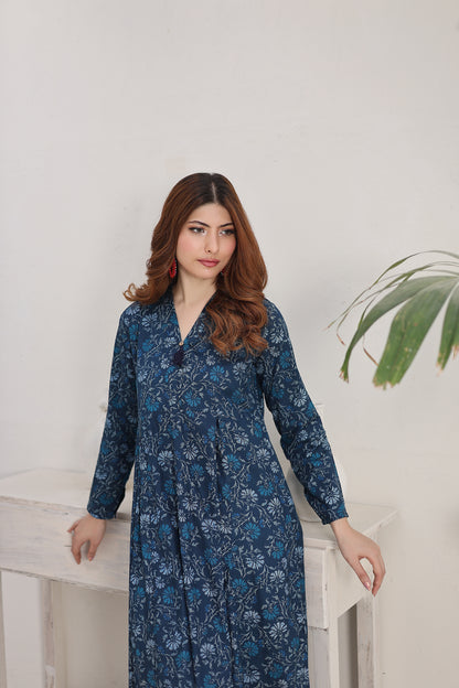 Lawn frock 85520 Teal Vine