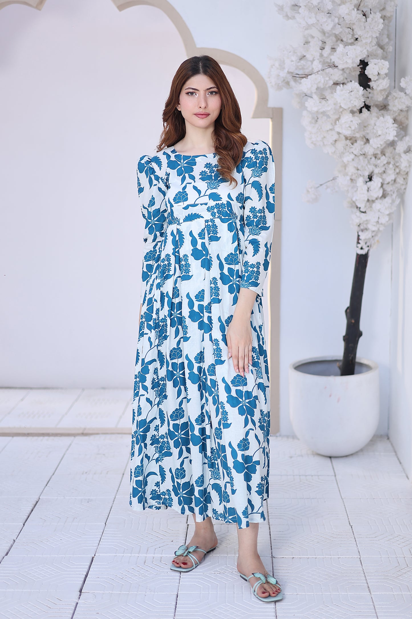 Lawn frock 85522 Azure Meadow