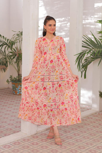 lawn frock 79737 Peach Ember